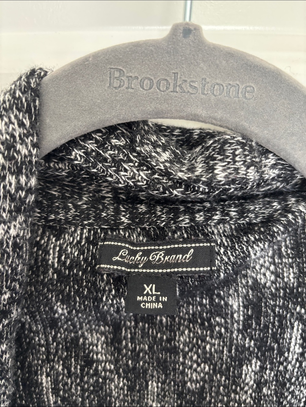 Lucky Brand Black and White Marled Women's Cardigan